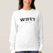 Wifey/Hubby Custom Bride, Fiance Gift White Trui (Voorkant)