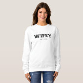 Wifey/Hubby Custom Bride, Fiance Gift White Trui (Voorkant volledig)