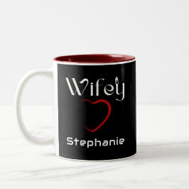 Wifey Hubby paar bruiloft Jubileum Gift Tweekleurige Koffiemok