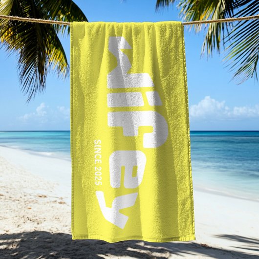 Wifey Hubby Pas getrouwd Bruid Geel Strandlaken