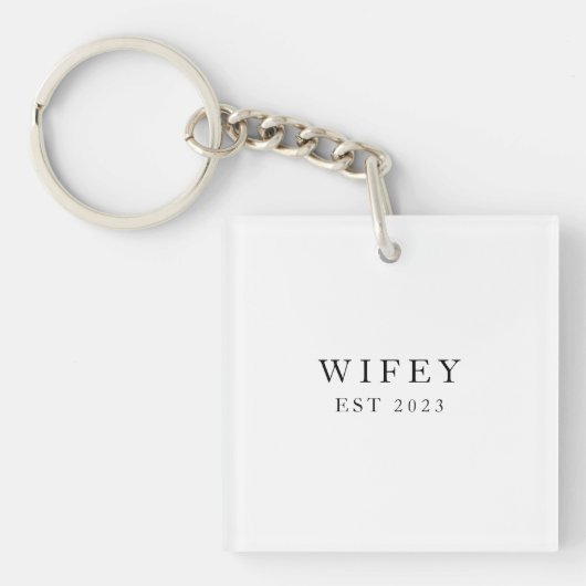 Wifey/Husby Custom Bride, Fiance Gift Sleutelhanger (voorkant)