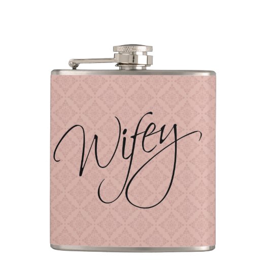 Wifey-kalligrafie Heupfles (Voorkant)