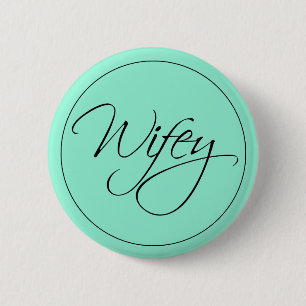 Wifey-kalligrafie Ronde Button 5,7 Cm
