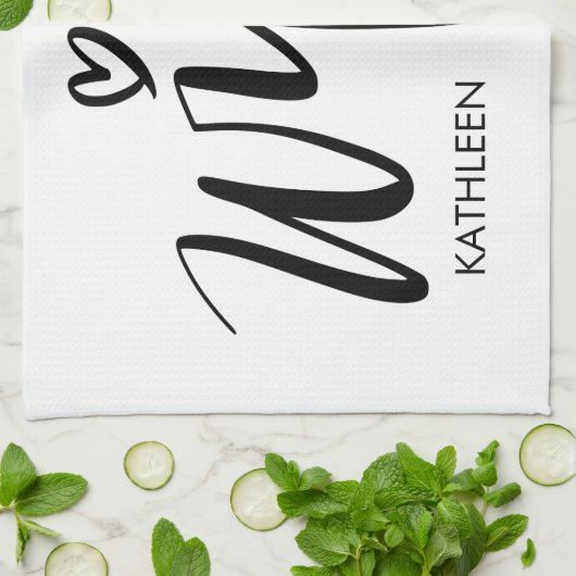 Wifey kitchen towel gift with personalized name theedoek (Gevouwen)
