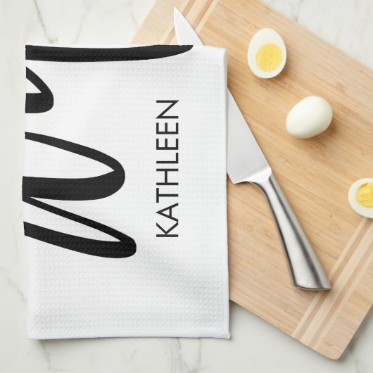 Wifey kitchen towel gift with personalized name theedoek (Quarter Fold)
