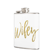 Wifey kolf met goudfolie typografie heupfles (Links)
