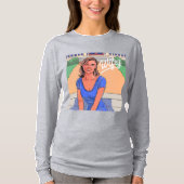 Wifey lang-Sleeve grijs T-shirt (Voorkant)