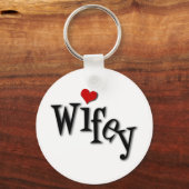 Wifey met Funky Red Heart Sleutelhanger (Voorkant)