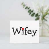 Wifey met hart briefkaart (Staand voorkant)
