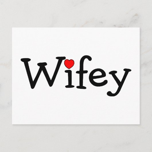 Wifey met hart briefkaart (Voorkant)