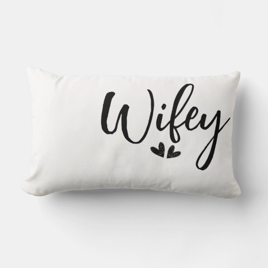 Wifey, minimalist wedding pillow  kussen (Voorkant)