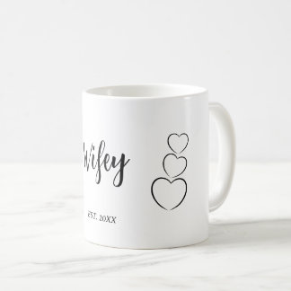 "Wifey". minimalistisch Koffiemok