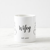 "Wifey". minimalistisch Koffiemok (Center)