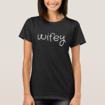 Wifey Modern Black Script White Womens