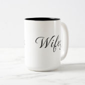 Wifey Modern Black Script White Womens Tweekleurige Koffiemok (Voorkant rechts)