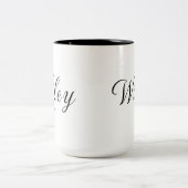 Wifey Modern Black Script White Womens Tweekleurige Koffiemok (Center)