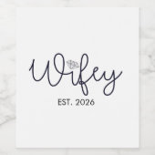 Wifey Modern met Diamanten Accent EST Jaar Wijn Etiket (Enkel label)