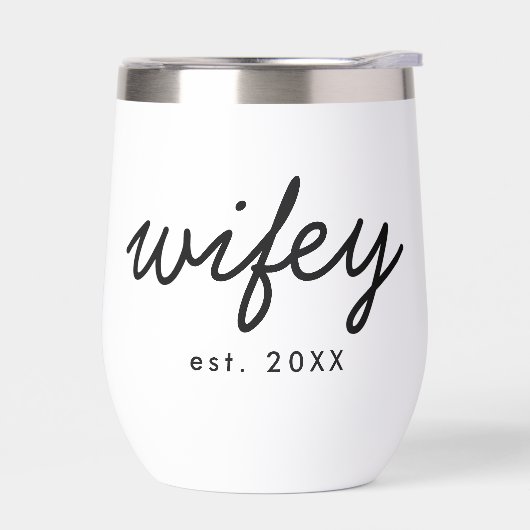 Wifey Modern Minimalistisch Script Gepersonaliseer (Links)