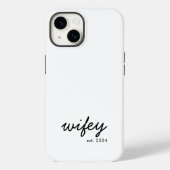 Wifey Modern Minimalistisch Script Gepersonaliseer Case-Mate iPhone Case (Achterkant)