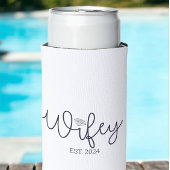 Wifey Modern Typography Wife Mrs Wedding Hers Seltzer Blikjeskoeler