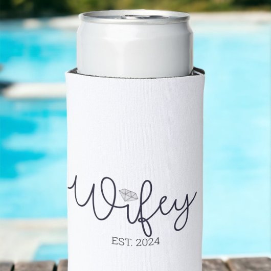 Wifey Modern Typography Wife Mrs Wedding Hers Seltzer Blikjeskoeler