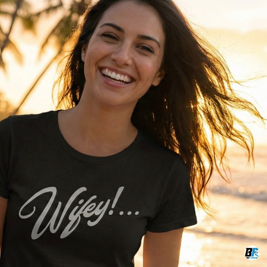 Wifey Modern Wit Script Zwart Vrouwen T-shirt