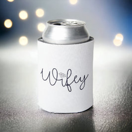 Wifey Modern Zwart Script Diamond Blikjeskoeler