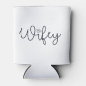 Wifey Modern Zwart Script Diamond Blikjeskoeler (Voorkant)