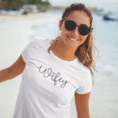 Wifey Modern Zwarte Script Diamant  T-shirt