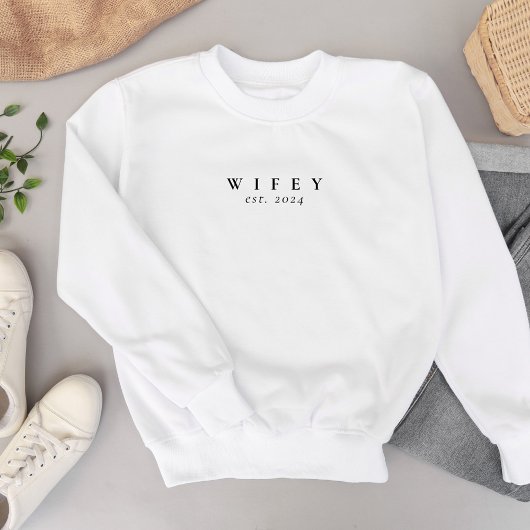 Wifey Moderne Minimalistische Gepersonaliseerde Br Trui
