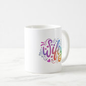 Wifey Moderne Multicolour Script Witte Vrouwen Koffiemok (Voorkant rechts)