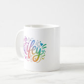 Wifey Moderne Multicolour Script Witte Vrouwen Koffiemok (Voorkant links)