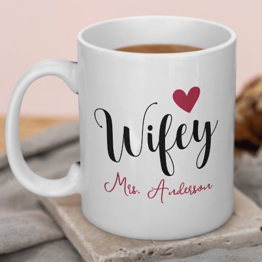 Wifey naam en datum bruiloft Jubileum Koffiemok