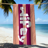 Wifey Pas getrouwd Bride Coral Pink Stripe Strandl Strandlaken