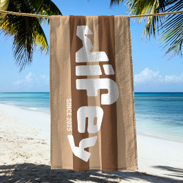 Wifey Pas getrouwd Bruid Koffie Gestreepte Strandl Strandlaken