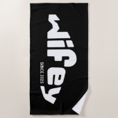 Wifey Pas getrouwd Bruid Zwart & Wit Strandlaken (Voorkant)