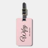Wifey Pas getrouwd Modern Script Custom Monogram N Bagagelabel (Voorkant verticaal)
