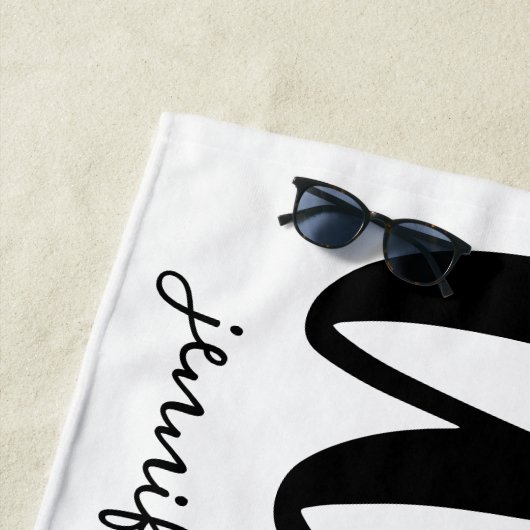 Wifey Pas getrouwd typografie ontwerp Strandlaken (In situ)