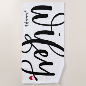 Wifey Pas getrouwd typografie ontwerp Strandlaken (Voorkant)