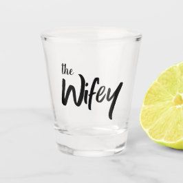 Wifey penseelscript grillige tekst voor bruid shot glas