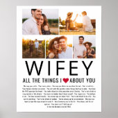 Wifey Photo Collage Dingen waarvan we houden van j Poster (Voorkant)