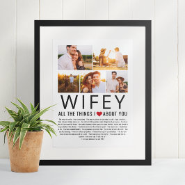 Wifey Photo Collage Dingen waarvan we houden van j Poster