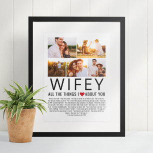 Wifey Photo Collage Dingen waarvan we houden van j Poster