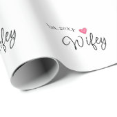 Wifey red heart est. Year future wife valentine's  Cadeaupapier (Rol Hoek)