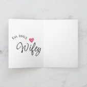 Wifey red heart est. Year future wife valentine's  Kaart (Binnen)