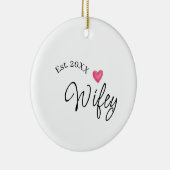 Wifey red heart est. Year future wife valentine's  Keramisch Ornament (Rechts)