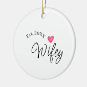 Wifey red heart est. Year future wife valentine's  Keramisch Ornament (Links)