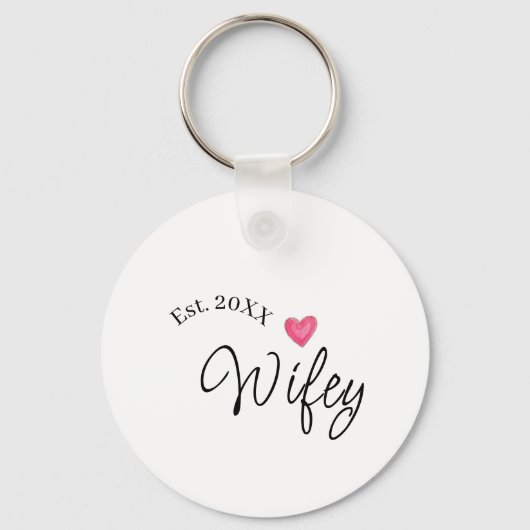 Wifey red heart est. Year future wife valentine's Sleutelhanger (Voorkant)
