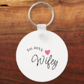 Wifey red heart est. Year future wife valentine's Sleutelhanger (Achterkant)