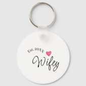 Wifey red heart est. Year future wife valentine's Sleutelhanger (Achterkant)